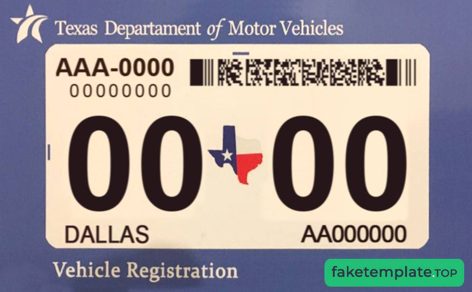 Feature of fake USA Texas Auto Insurance example